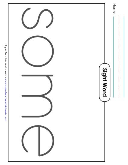 Big Trace: Some (Printable PDF Worksheet)