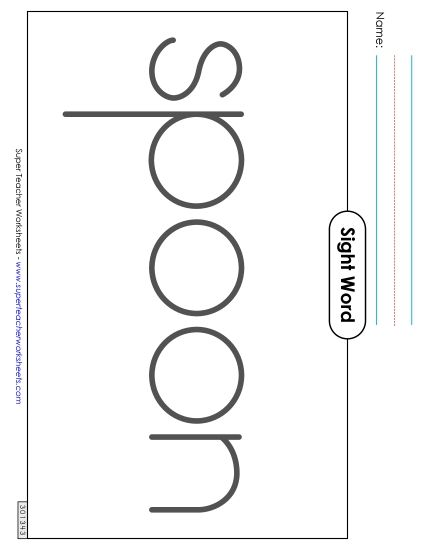 Big Trace: Spoon (Printable PDF Worksheet)