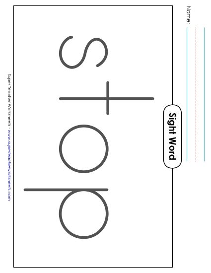 Big Trace: Stop (Printable PDF Worksheet)