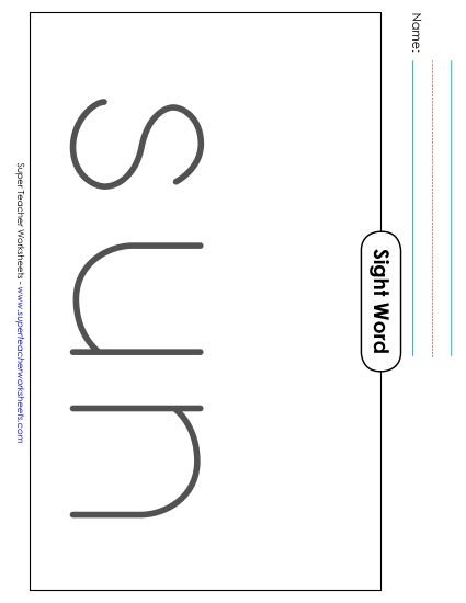 Big Trace: Sun (Printable PDF Worksheet)