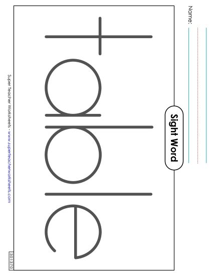 Big Trace: Table (Printable PDF Worksheet)