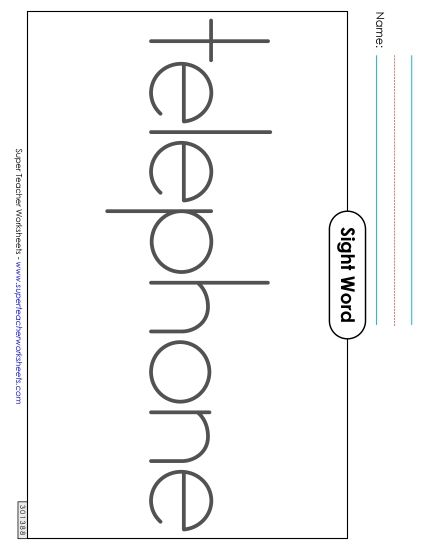 Big Trace: Telephone (Printable PDF Worksheet)