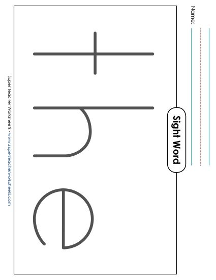 Big Trace: The (Printable PDF Worksheet)