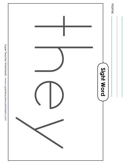 Big Trace: They (Printable PDF Worksheet)