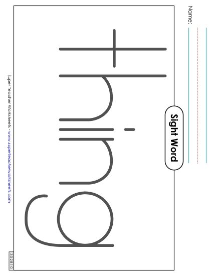 Big Trace: Thing (Printable PDF Worksheet)