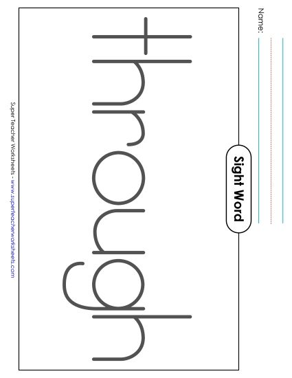 Big Trace: Through (Printable PDF Worksheet)