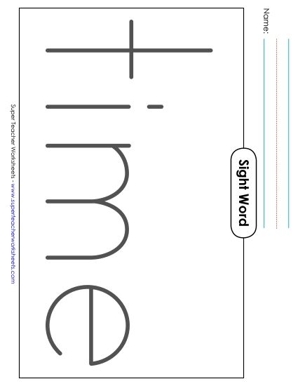 Big Trace: Time (Printable PDF Worksheet)