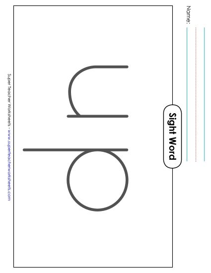 Big Trace: Up (Printable PDF Worksheet)