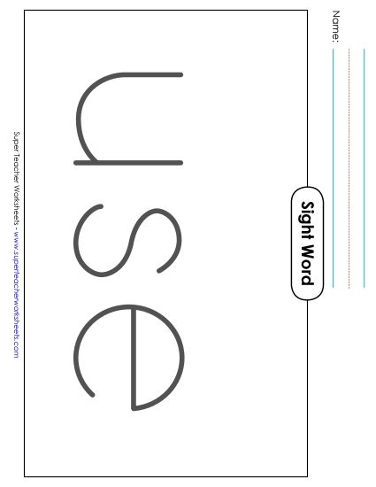 Big Trace: Use (Printable PDF Worksheet)