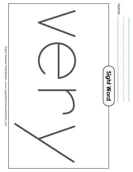 Big Trace: Very (Printable PDF Worksheet)