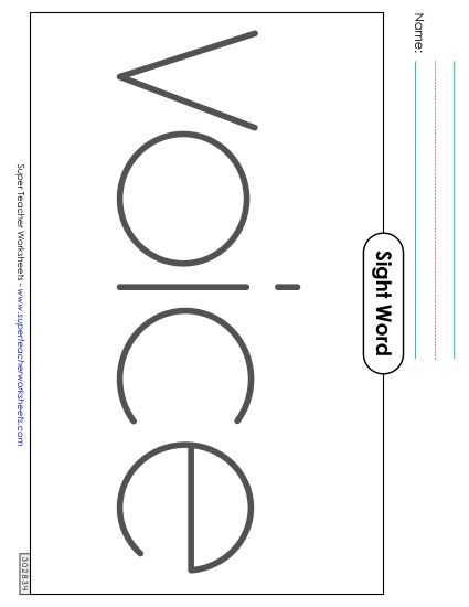 Big Trace: Voice (Printable PDF Worksheet)