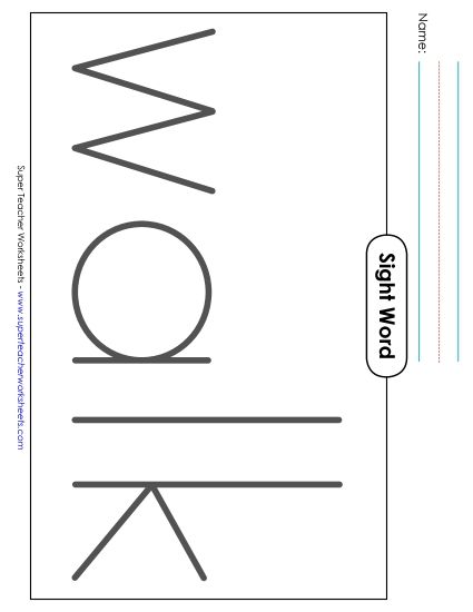 Big Trace: Walk (Printable PDF Worksheet)