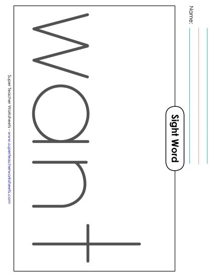 Big Trace: Want (Printable PDF Worksheet)