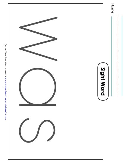 Big Trace: Was (Printable PDF Worksheet)