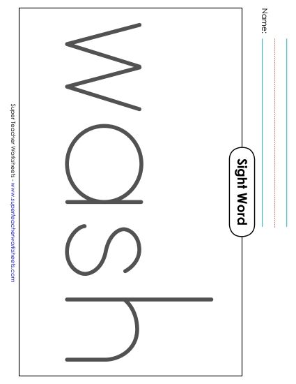 Big Trace: Wash (Printable PDF Worksheet)