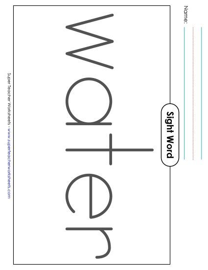 Big Trace: Water (Printable PDF Worksheet)