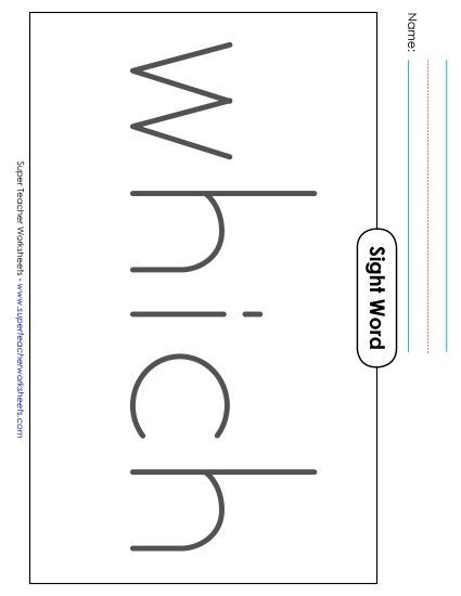 Big Trace: Which (Printable PDF Worksheet)