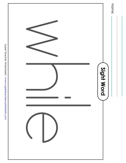 Big Trace: While (Printable PDF Worksheet)