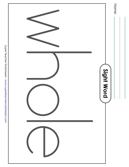 Big Trace: Whole (Printable PDF Worksheet)