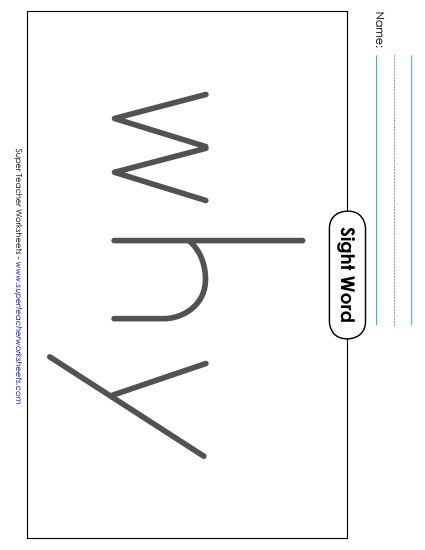 Big Trace: Why (Printable PDF Worksheet)