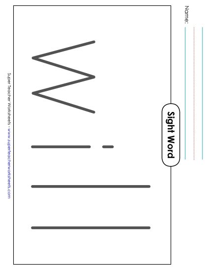 Big Trace: Will (Printable PDF Worksheet)