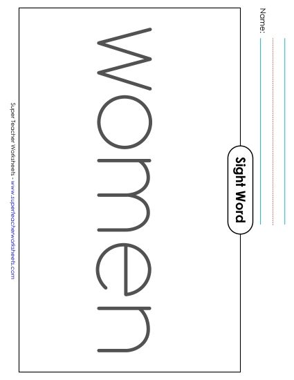 Big Trace: Women (Printable PDF Worksheet)