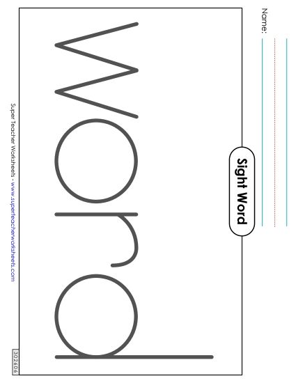 Big Trace: Word (Printable PDF Worksheet)