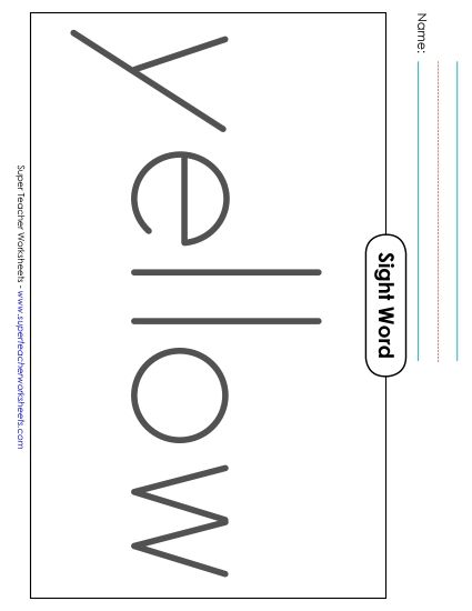 Big Trace: Yellow (Printable PDF Worksheet)