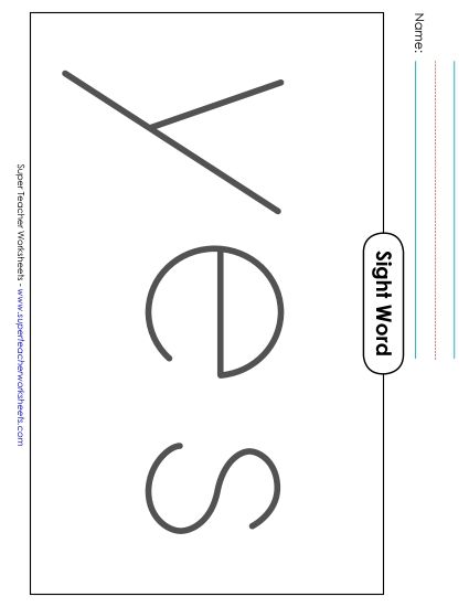 Big Trace: Yes (Printable PDF Worksheet)