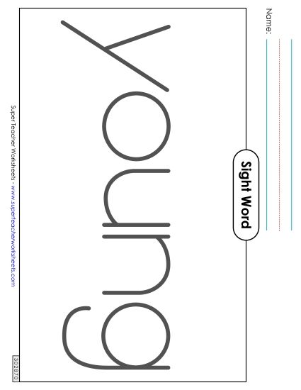 Big Trace: Young (Printable PDF Worksheet)