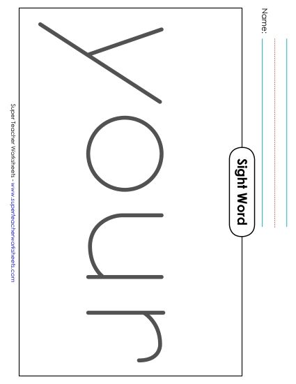 Big Trace: Your (Printable PDF Worksheet)