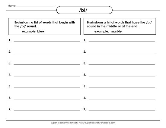 Worksheets - BL Brainstorm (Intermediate) (Printable PDF Worksheet)