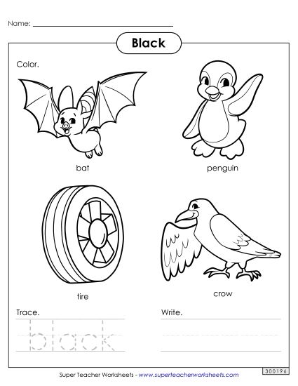 Black - Black Things (Printable PDF Worksheet)