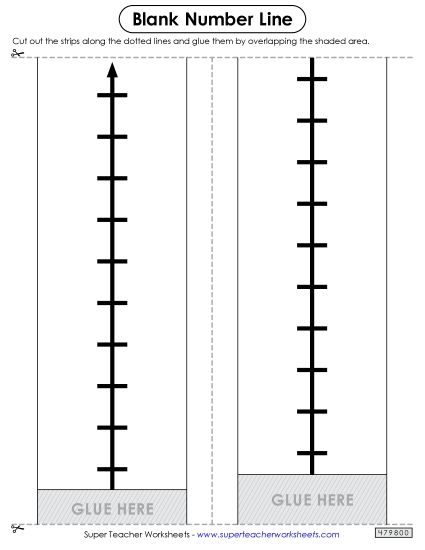 Number Lines - Blank Number Line: Cut & Glue (Printable PDF Worksheet)