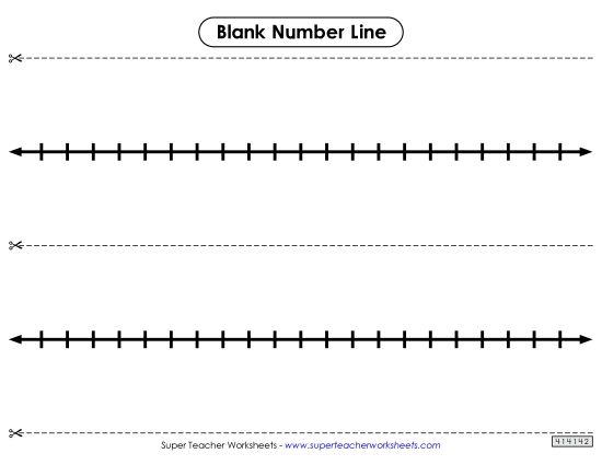 Number Lines - Blank Number Line (Small with Hash Marks) (Printable PDF Worksheet)