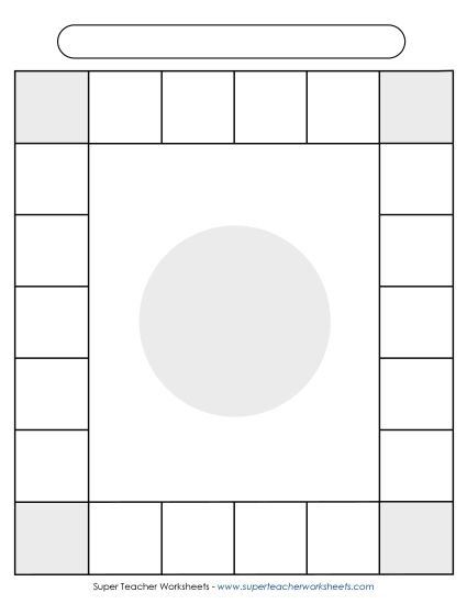 Flashcards, Task Cards, Game Cards - Board Game Rectangle Template (Printable PDF Worksheet)