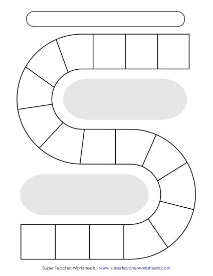 Flashcards, Task Cards, Game Cards - Board Game S-Shaped Template (Printable PDF Worksheet)