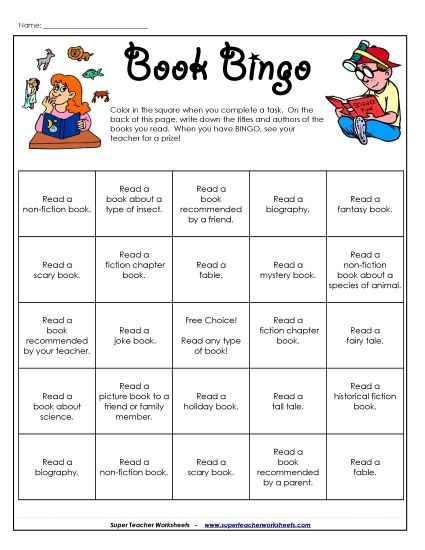 Book Bingo - Book Bingo: Any Level (Printable PDF Worksheet)
