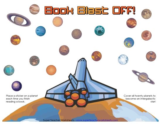 Reading Charts - Book Blast Off (Printable PDF Worksheet)