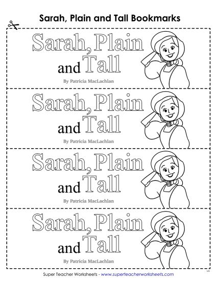 Whole Book - Bookmarks (Printable PDF Worksheet)