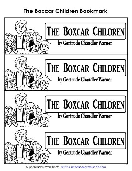 Whole Book - Boxcar Bookmarks (Printable PDF Worksheet)