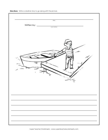 Story Pictures - Boy and His Rowboat (Printable PDF Worksheet)