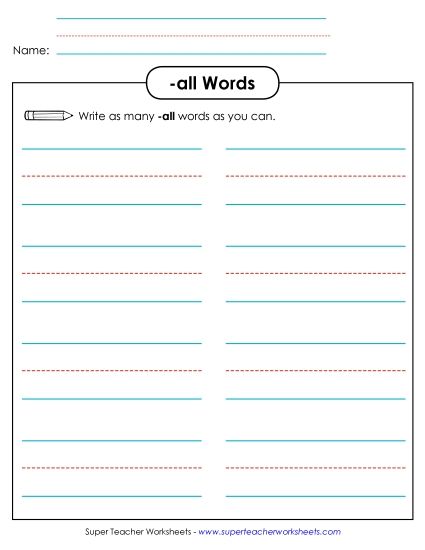 Worksheets - Brainstorm and Write (-all) (Printable PDF Worksheet)