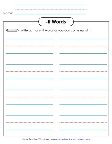 Worksheets - Brainstorm and Write (-it) (Printable PDF Worksheet)