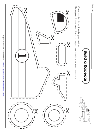 Cut & Build - Build a Race Car (Printable PDF Worksheet)