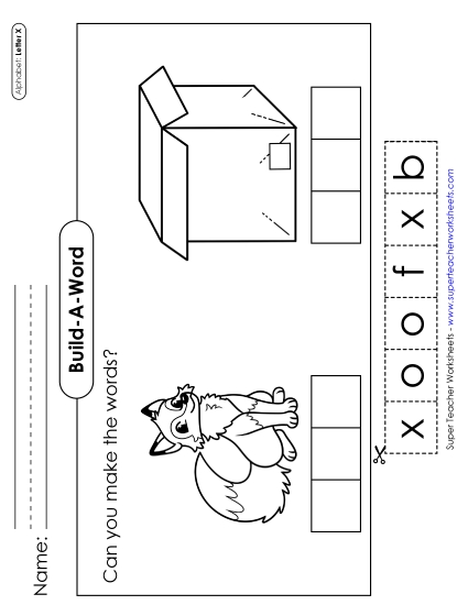 Build-a-Word - Build-a-Word: Fox and Box (Printable PDF Worksheet)
