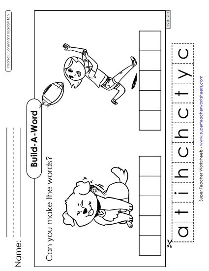 Cut-and-Glue Activities - Build-A-Word: Itchy and Catch (Printable PDF Worksheet)