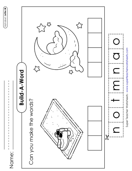 Build-a-Word - Build-a-Word: Mat & Moon (Printable PDF Worksheet)