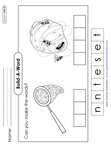 Build-a-Word - Build-a-Word: Net & Nest (Printable PDF Worksheet)