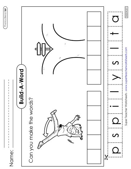 Cut-and-Glue Activities - Build-A-Word: Splay and Split (Printable PDF Worksheet)
